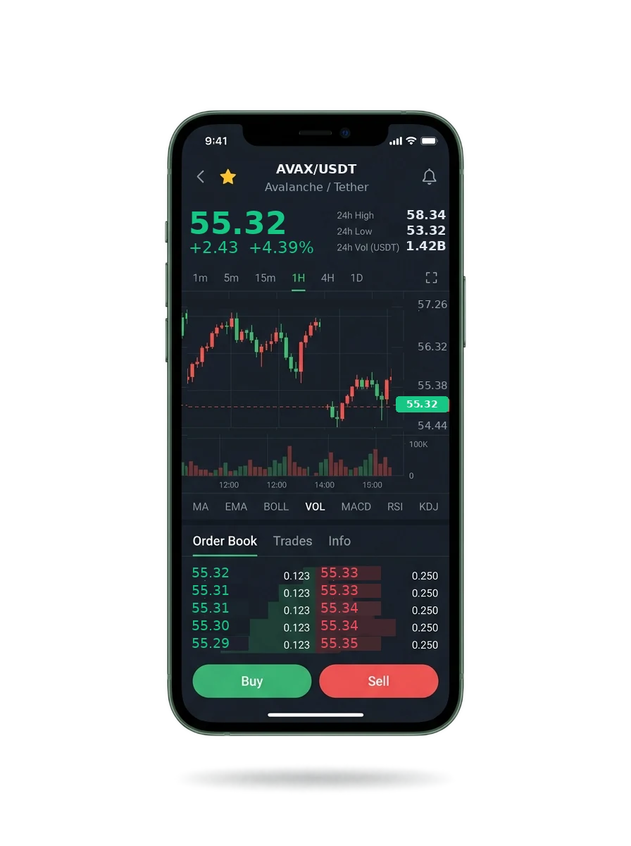 The same live portfolio view on a phone screen
